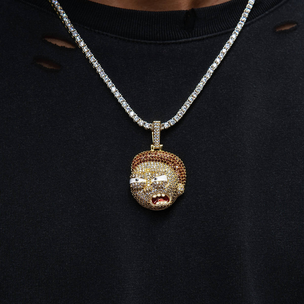 Rick & Morty Morty Head Official Warner Bros. Pendant in Yellow Gold