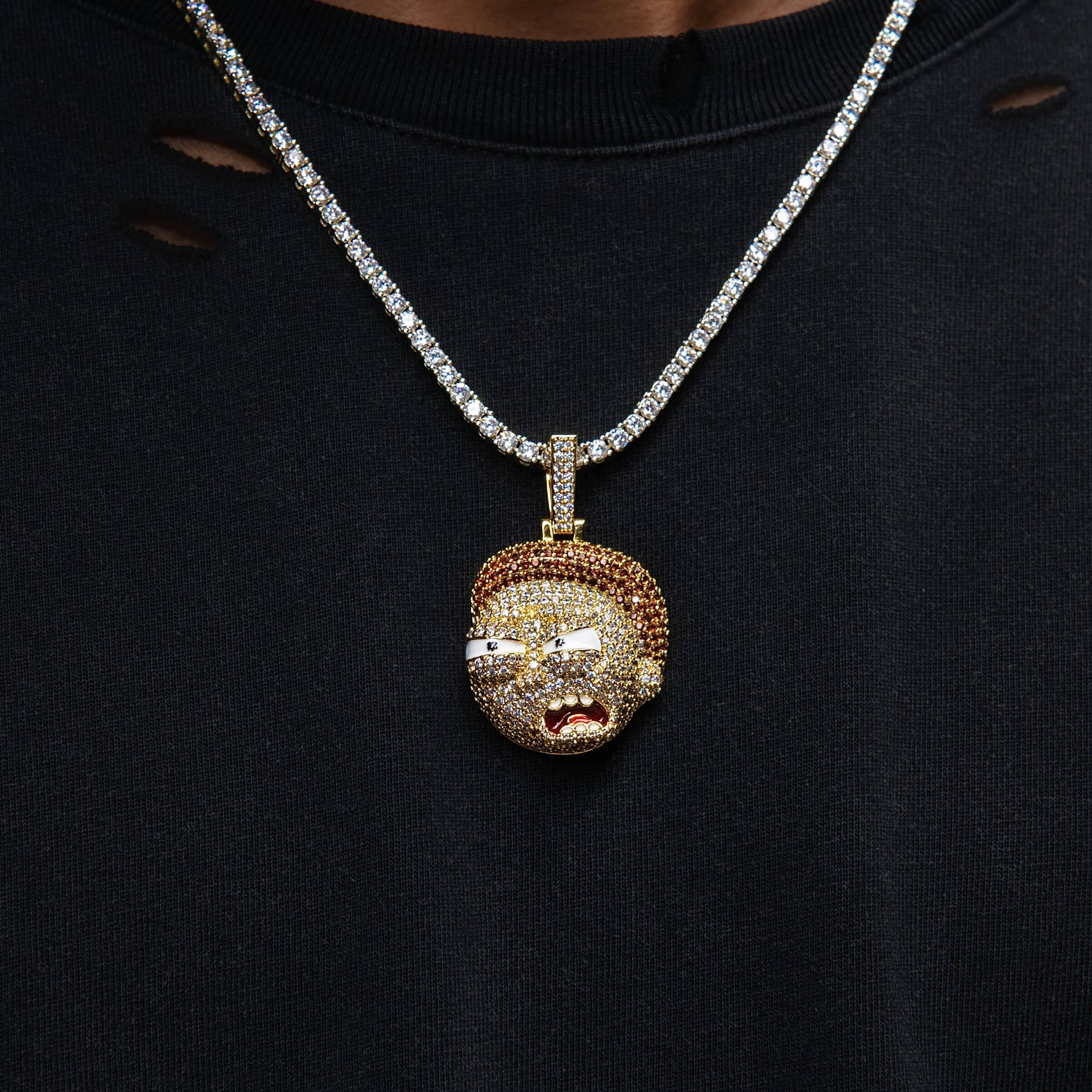 Rick & Morty Morty Head Official Warner Bros. Pendant in Yellow Gold