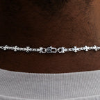 Flared Cross Chain in White Gold- 5mm