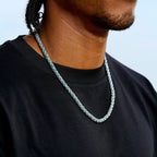 Iced Candy Rope Chain Necklace in White Gold