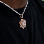 Diamond Rose Pendant in Rose Gold