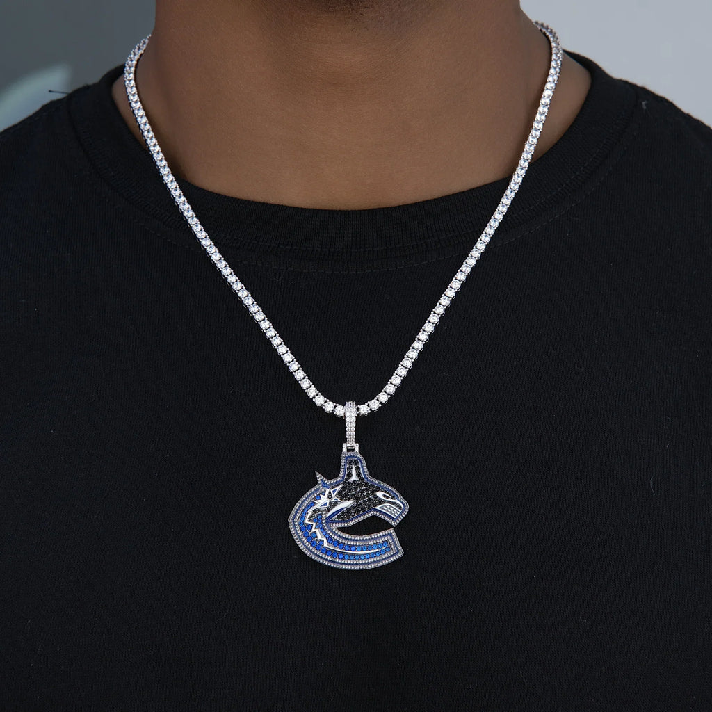 Vancouver Canucks Official NHL Logo Pendant in White Gold