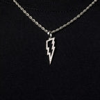 Moissanite Diamond Micro Lightning Bolt Pendant in Sterling Silver