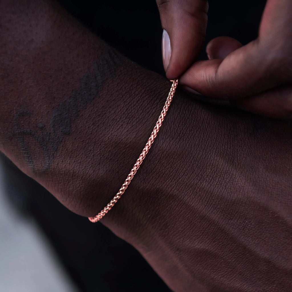 Palm Chain Bracelet in Rose Gold - 2mm