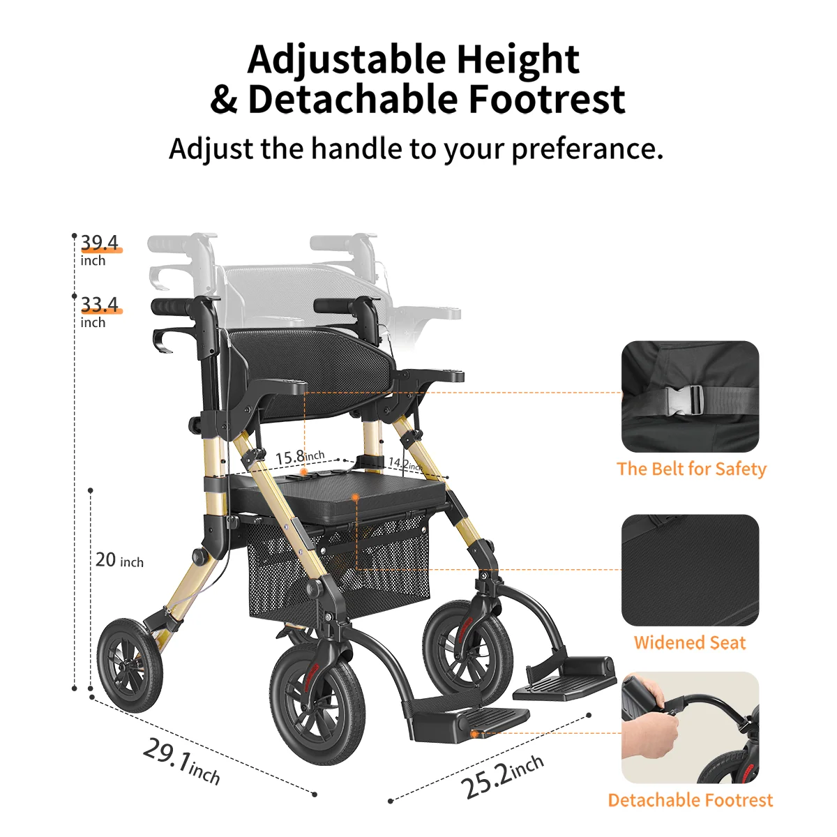 Used Z51 Shift Combo 2 In 1 Rollator Walker