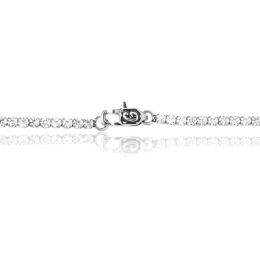 Micro Tennis Chain in White Gold