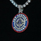 Los Angeles Clippers Official NBA 2024 Logo Pendant - White Gold