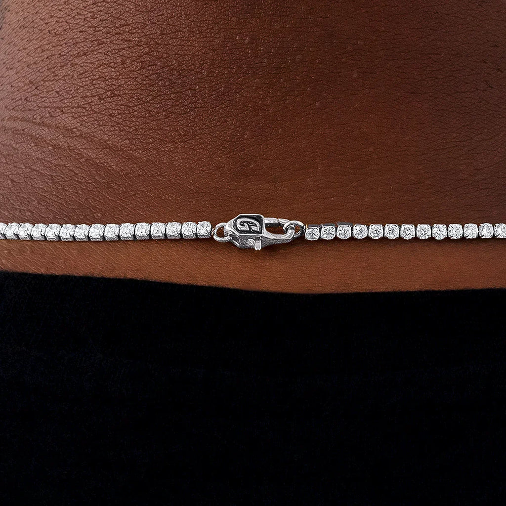 Micro Tennis Chain in White Gold