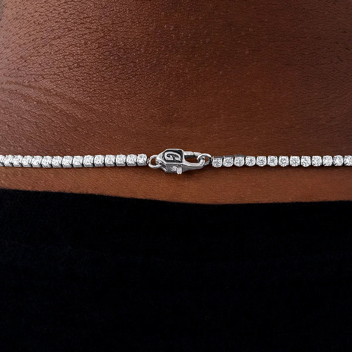 Micro Tennis Chain in White Gold