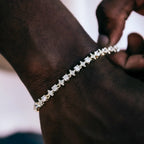 Round Stone Star Tennis Bracelet in Yellow Gold