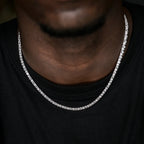 Diamond Mixed Oval Cut Tennis Chain in White Gold - 3mm