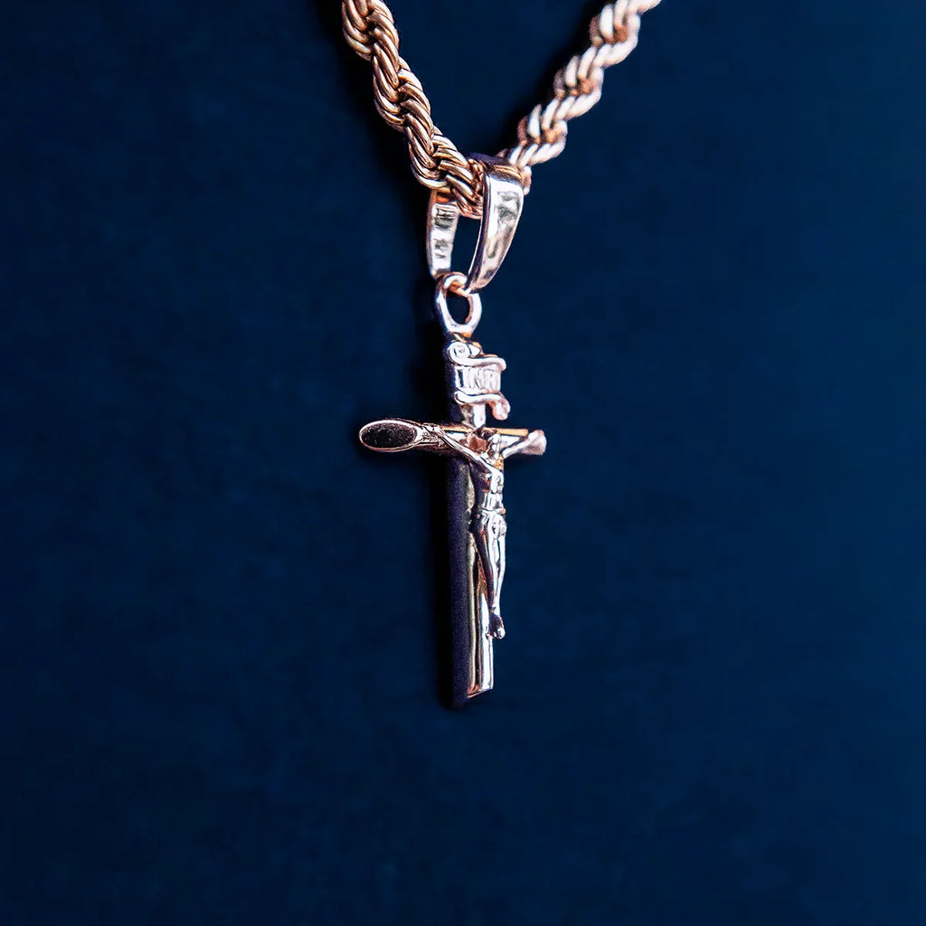 Crucifix Cross Pendant in Rose Gold