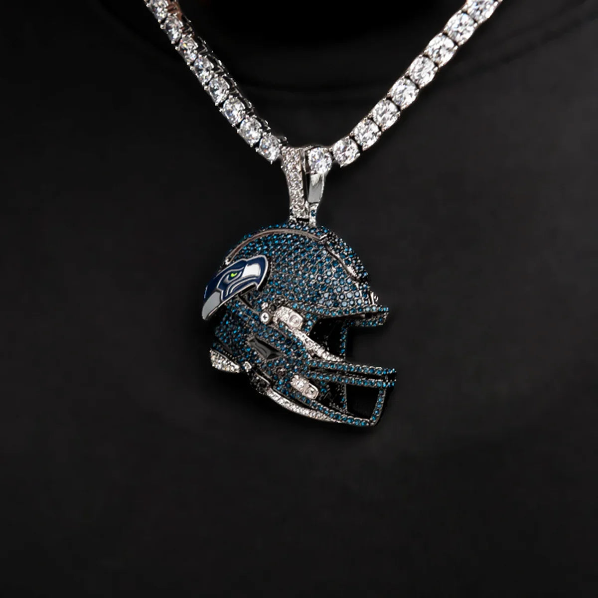 2025 Seattle Seahawks Team Helmet Pendant - White Gold