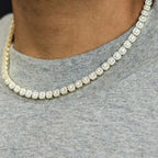 Micro Clustered Tennis Chain in Yellow Gold - 6mm