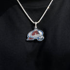 Colorado Avalanche Official NHL Logo Pendant in White Gold