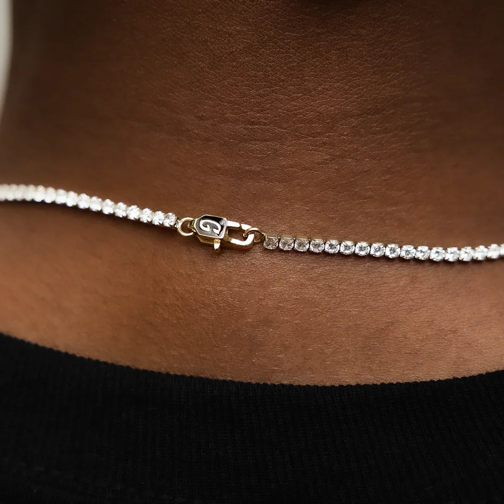 Micro Tennis Chain in Yellow Gold