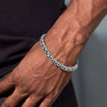 Palm Chain Bracelet in White Gold - 8mm