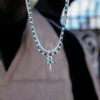 Emerald Baguette Tennis Chain in White Gold - 4mm