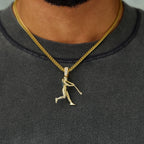 Los Angeles Dodgers Betts Official MLBPA Polished Batting Pendant in Yellow Gold