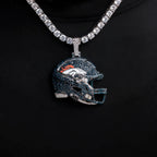 2025 Denver Broncos Team Helmet Pendant - White Gold