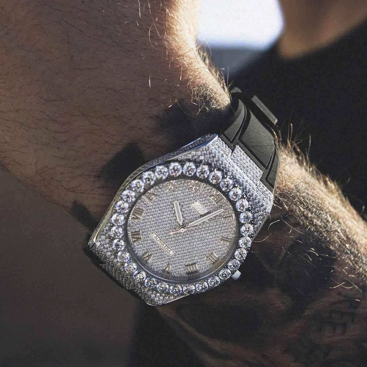 42MM Fully Iced Alpha Era® 316 w/ Rubber Strap