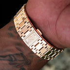 39MM Visionary Plain Case & Red Dial Watch - Rose Gold