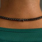 Black Diamond Tennis Chain in Black - 5mm