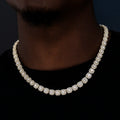 Clustered Tennis Chain in Yellow Gold- 8.5mm