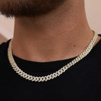Diamond Prong Cuban Chain in Yellow Gold - 8.5mm