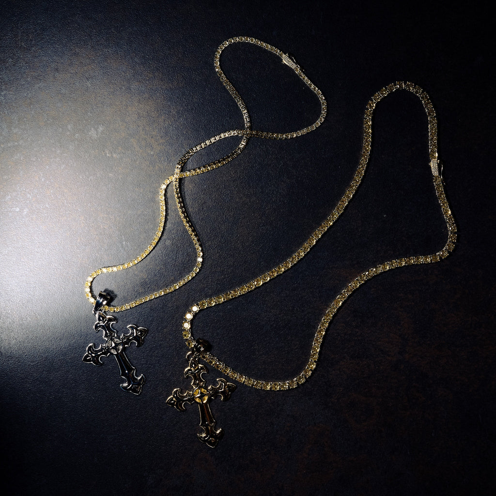 GLD X Bloody Osiris Large Cross Pendant in Yellow Gold Vermeil