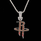 Houston Rockets Official NBA Logo Pendant in White Gold