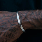 Herringbone Bracelet in White Gold- 6mm