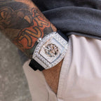 40MM Perennial Era® Auto Watch- Fully Iced w/ Rubber Strap
