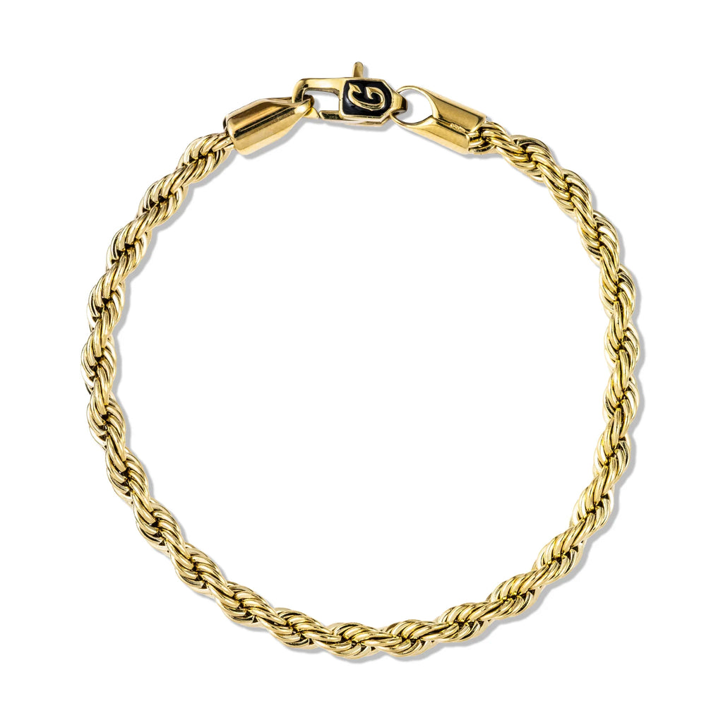 Rope Chain Bracelet in Yellow Gold Vermeil - 4mm