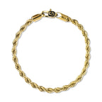 Rope Chain Bracelet in Yellow Gold Vermeil - 4mm