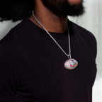 Iced Super Bowl LX Official NFL Football Pendant in White Gold