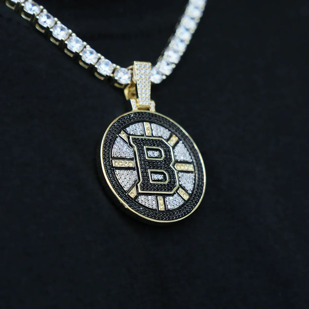 Boston Bruins Official NHL Logo Pendant in Yellow Gold