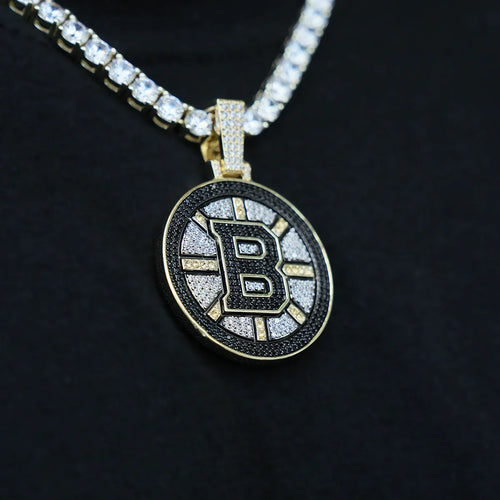 Boston Bruins Official NHL Logo Pendant in Yellow Gold