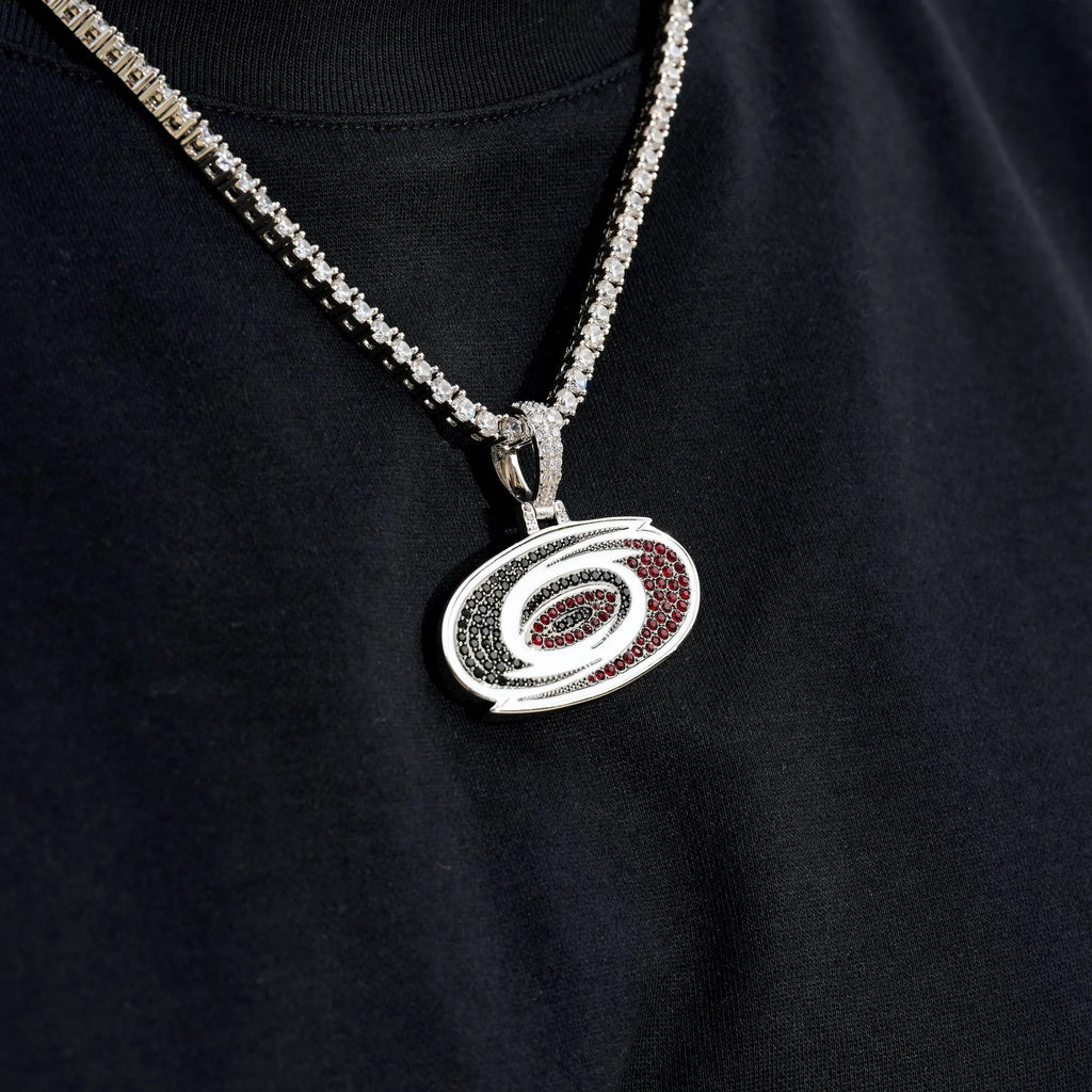 Carolina Hurricanes Official NHL Logo Pendant in White Gold