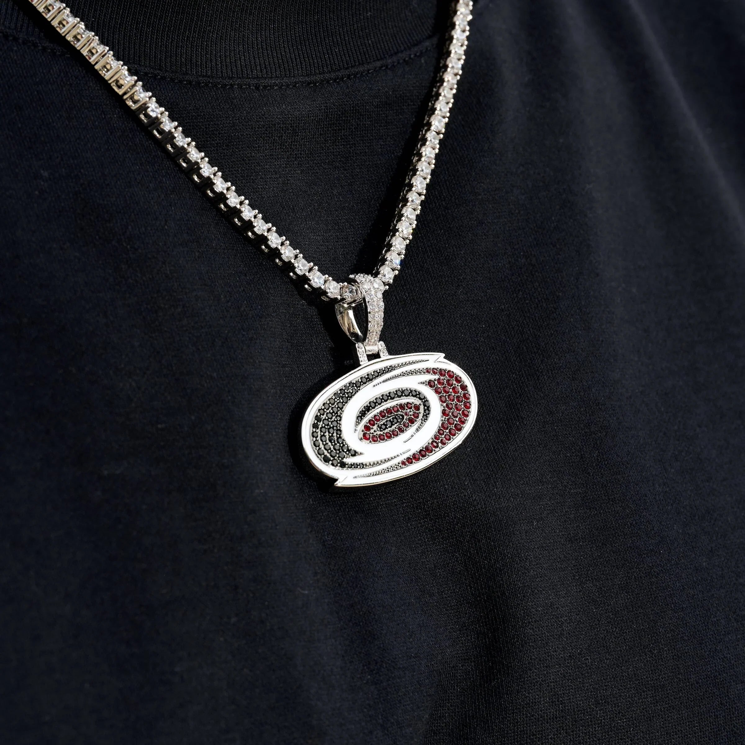 Carolina Hurricanes Official NHL Logo Pendant in White Gold