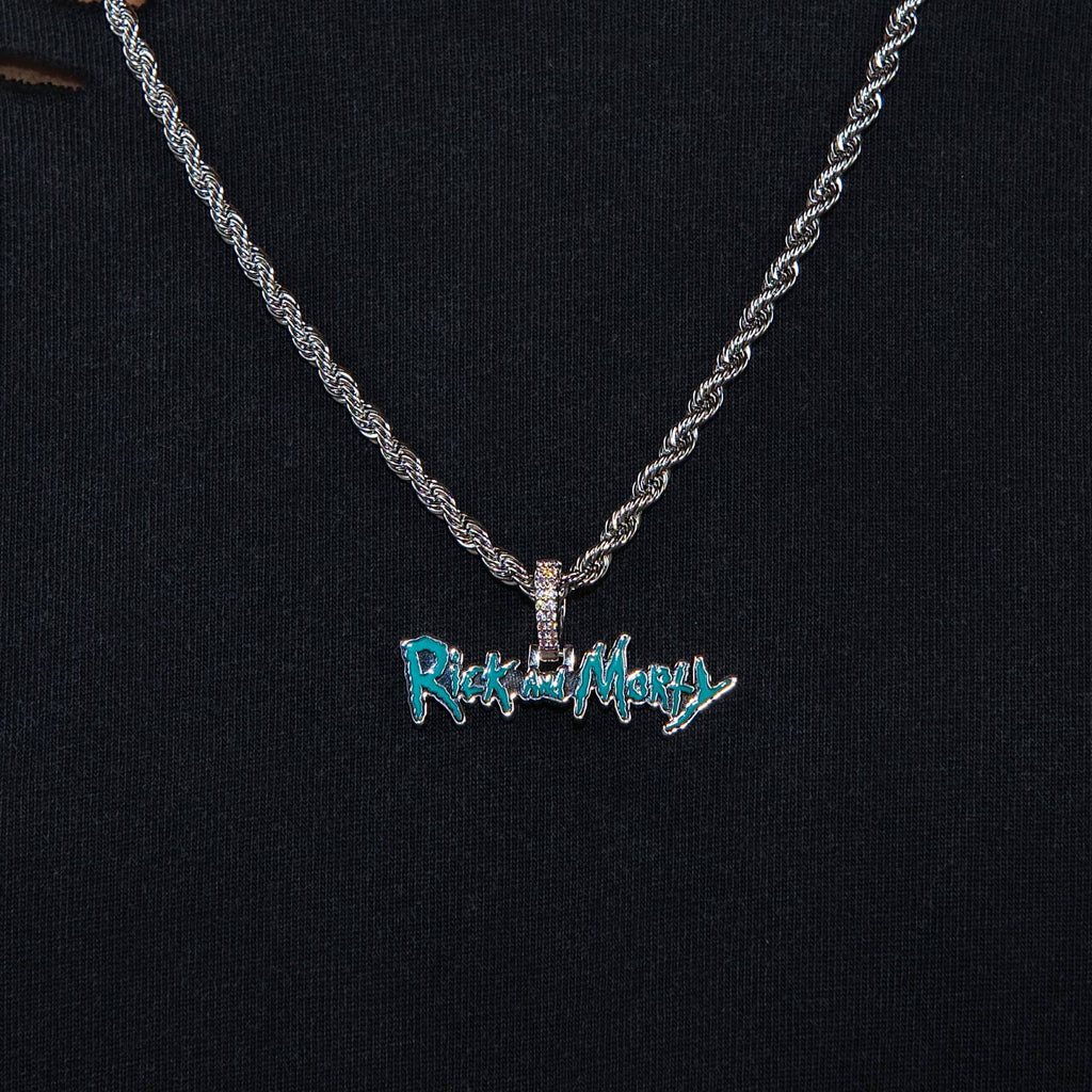 Rick & Morty Official Warner Bros. Pendant in White Gold