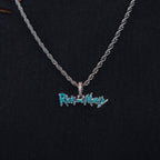 Rick & Morty Official Warner Bros. Pendant in White Gold