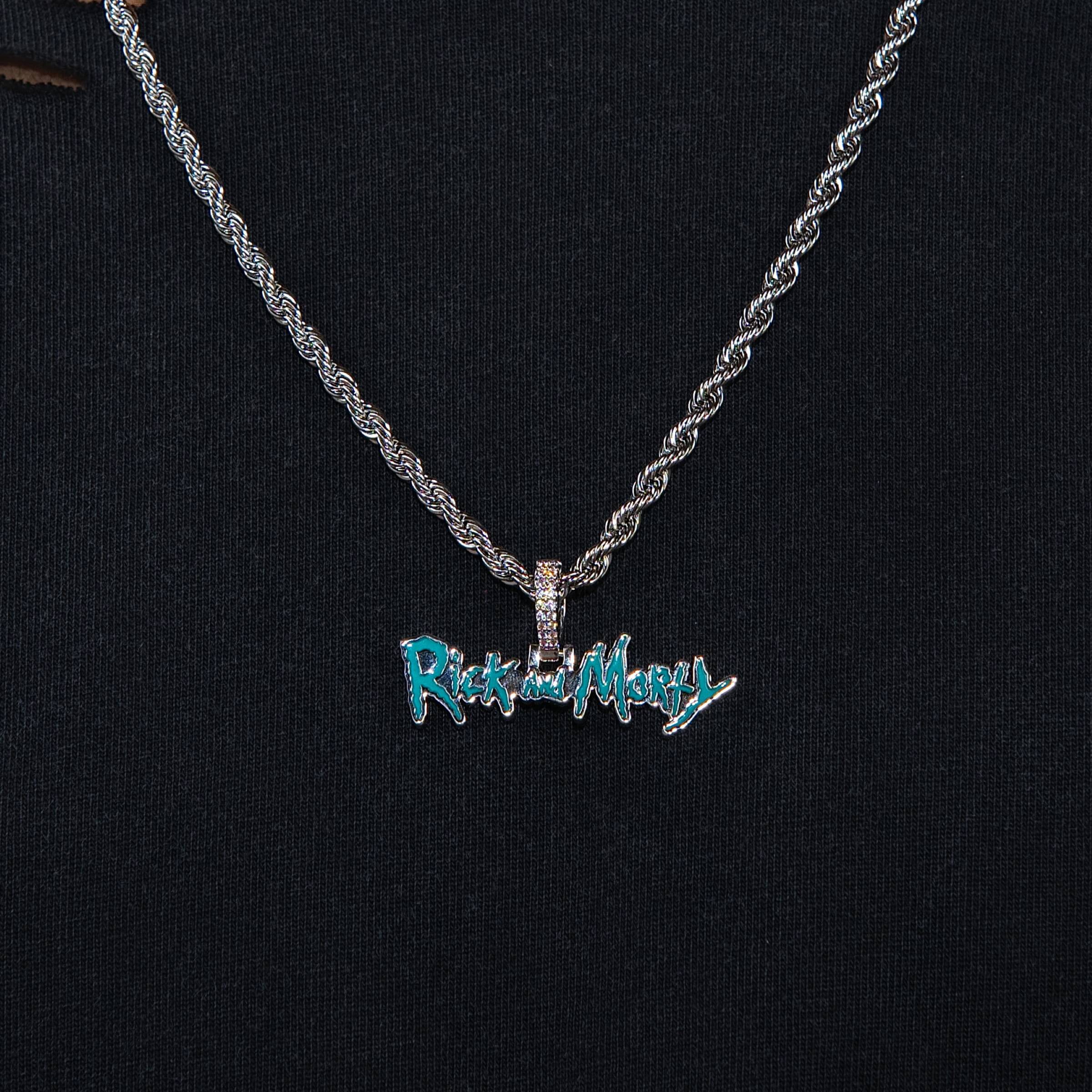 Rick & Morty Official Warner Bros. Pendant in White Gold