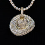 Iced Cowboy Hat Pendant - Yellow Gold