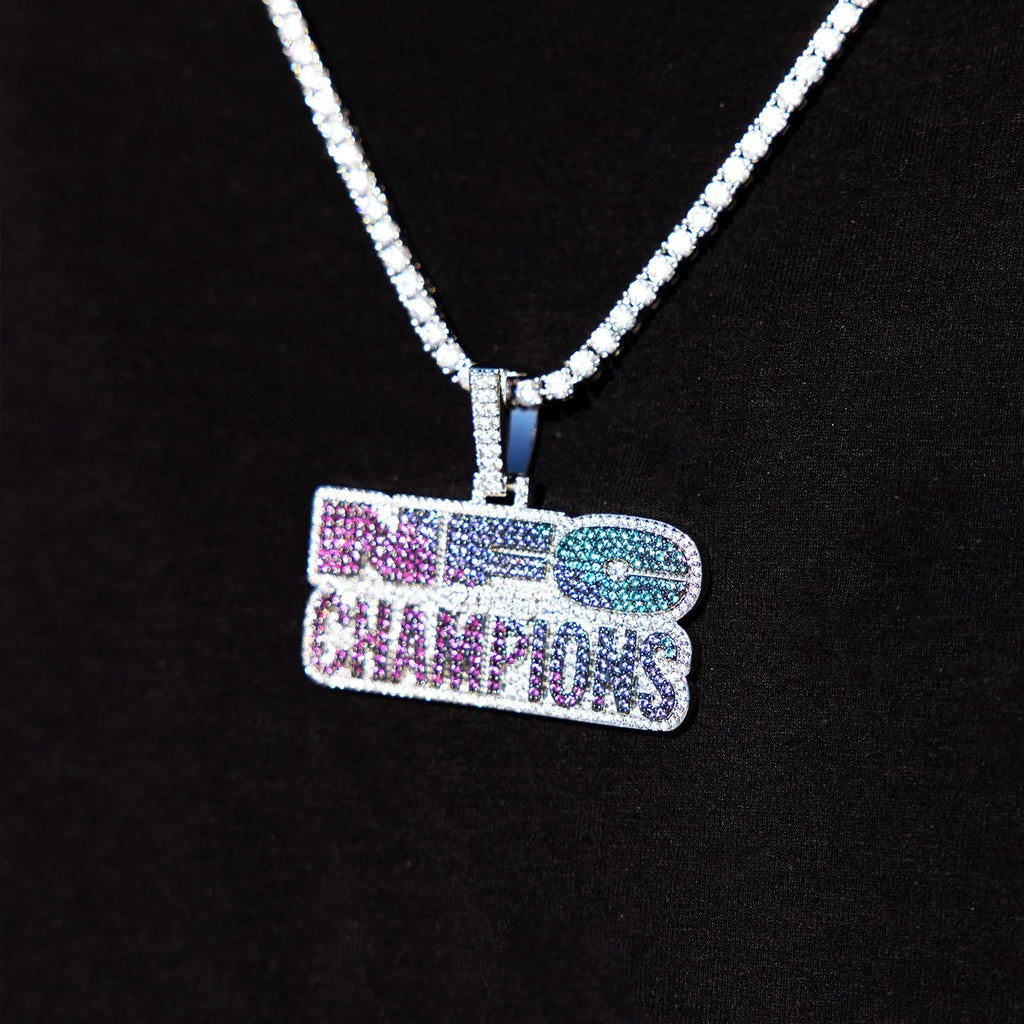 Iced 2025 NFC Champions Official NFL Pendant in White Gold