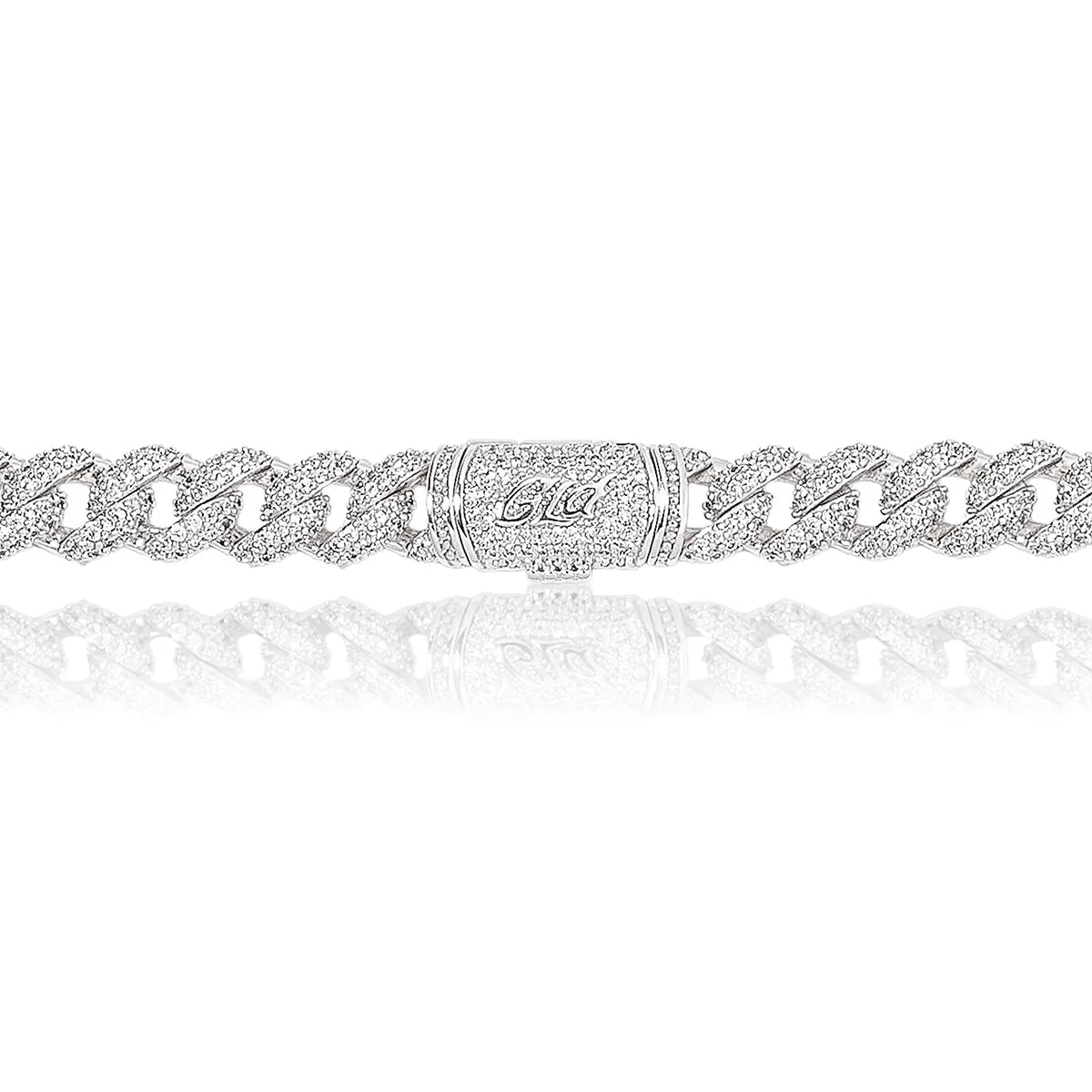 Diamond Cuban Chain in White Gold - 8.5mm
