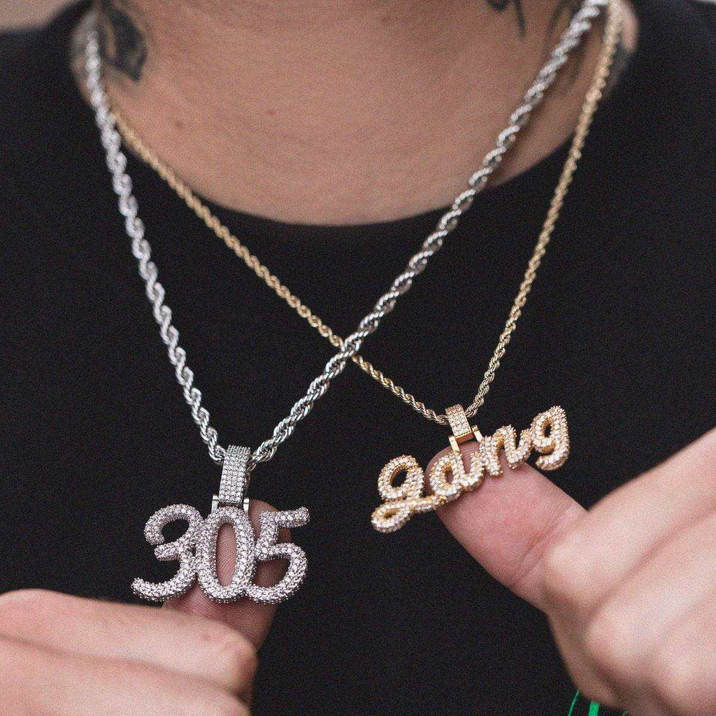 Custom Name Plate Pave Font