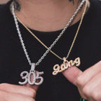 Custom Name Plate Pave Font