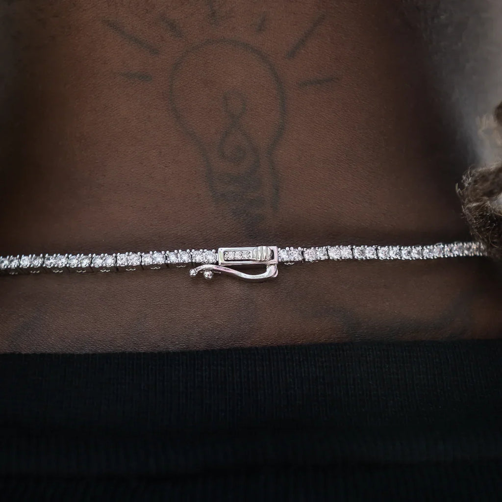 Diamond Tennis Chain in White Gold- 2mm