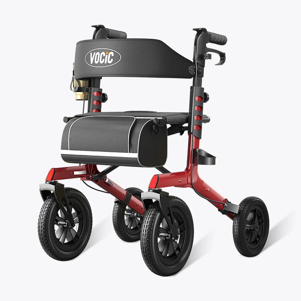 Z57 Outdoor Rollator Walker with 12" All Terrain Big Wheels